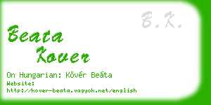 beata kover business card